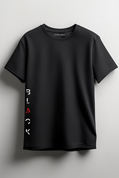 Merch&ice Crni Yandan Štampano Unisex T-shirt