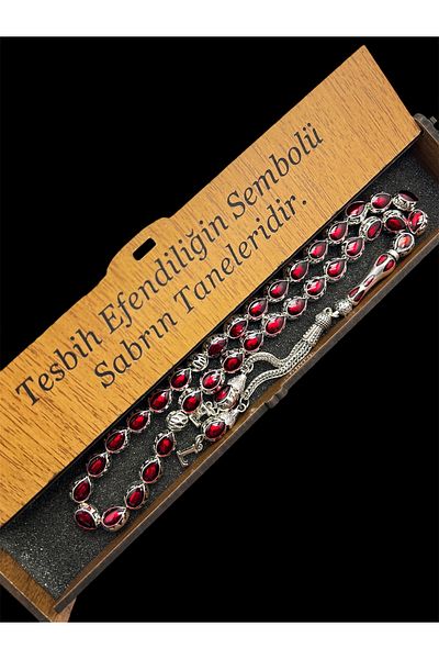 KANUNİ TESBİH Red Enamel Embroidered Letter Metal Rosary, Letter Rosary, Gift Rosary, Men's Rosary