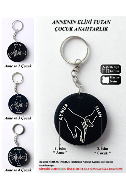 Mother's Hand Holder Child Keychain - Mother's Day - Mother's Gift - Mother's Fingerprint Keychain 1 Piece