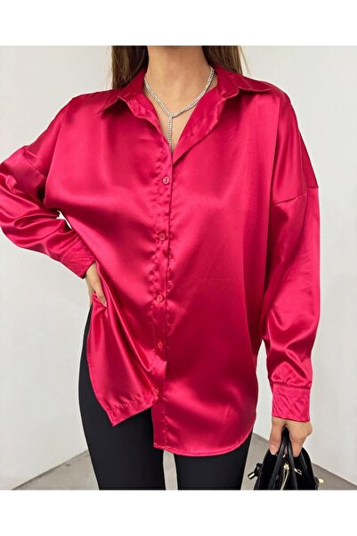 AsiaLife HAFİF DÖKÜMLÜ SATEN YÜZELİ GÖMLEK