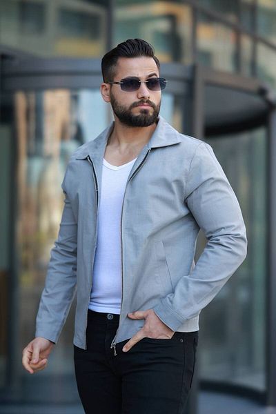 LUMAST New Season Ανδρικό Premium Καλοκαιρινό/Ανοιξιάτικο λινό μπουφάν με λεπτό γιακά πόλο