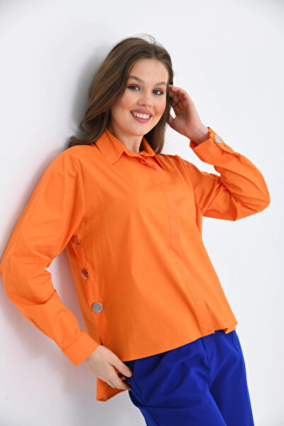 Park Karon Жіноча сорочка з довгими рукавами та розрізом ззаду