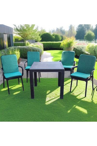 kapella Luxury Backrest Chair Cushion 6Pcs 4cm Sponge Green