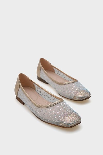 Capone Outfitters Adore Blunt Toe Stoned Laced Baleriny Damskie