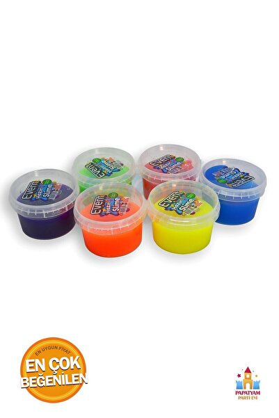 PapatyamPartiEvi Ele Yapışmaz Neon Slime Seti 1080 gr - 6 Renkli Slaym Keyfi
