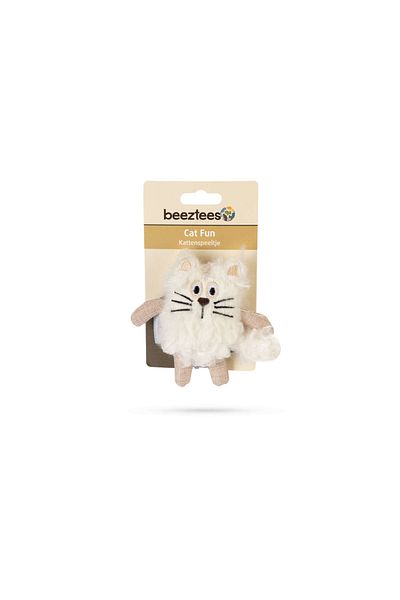 Beeztees Cat Toy, Cat, Plush, White, 15X10X3Cm Hnzrn