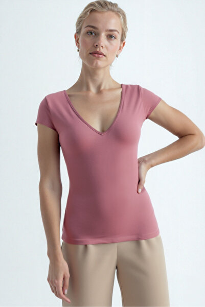 WESTMARK LONDON Pink V-Neck Short Sleeve Women's T-Shirt Valli V-Neck S/S Top