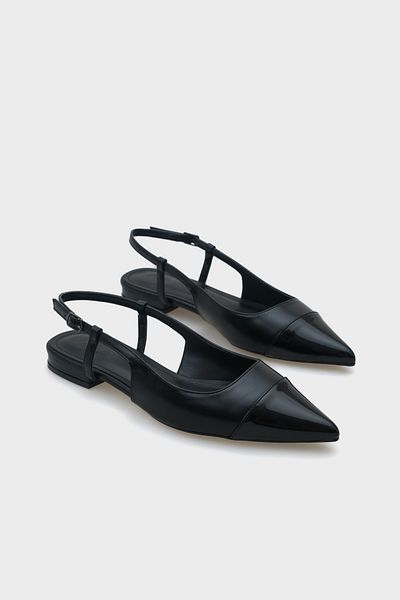 Capone Outfitters Anita Damen-Ballerinas mit spitzer Zehenpartie und offenem Rücken