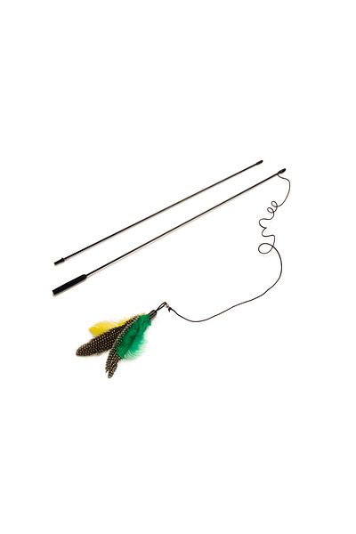 Beeztees Cat Fishing Rod, Feather Tip, 36-92cm Hnzrn