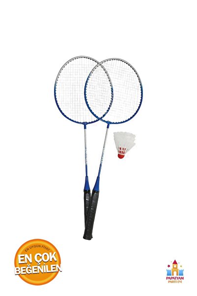 PapatyamPartiEvi Badminton Raketi Oyun Seti 2 Adet Raket Yanında Oyun Topu He...