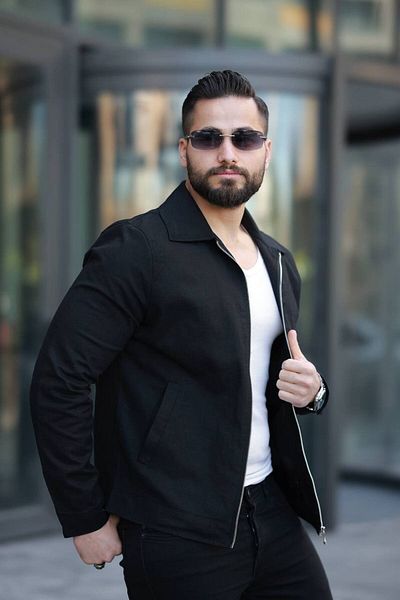 LUMAST Мъжко първокласно тънко яке с поло яка от лен, лято/пролет, ново за сезона