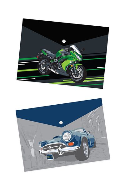 VİVA Puti Patterned A4 Snap File 2 Pieces Puti Vehicles