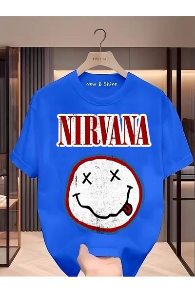 New Shine 1 tricou este un cadou pentru achiziții de 6 și mai sus în coș - Tricou oversize cu imprimeu Nirvana