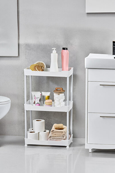 Bayev Clasy Grey 3 επιπέδων κάτω από το νεροχύτη Organizer Κουζίνα Μπάνιο Organizer Μονάδα ραφιών με ρόδες