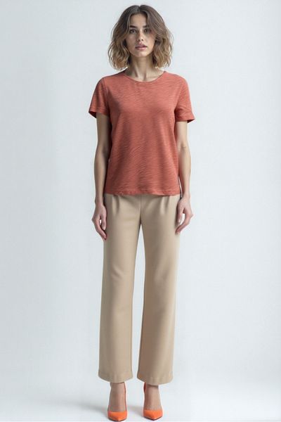 WESTMARK LONDON تي شيرت نسائي من القطن برقبة دائرية وأكمام قصيرة من Mercan BETTINA S/S TOP