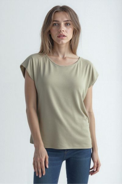 WESTMARK LONDON Tricou cu mânecă scurtă pentru femei, gri deschis, din bumbac, cu decolteu, BETTY O-NECK TOP