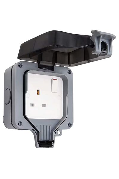 modi Waterproof Single 13A Switched IP66 Outdoor Socket MD-HWD4101