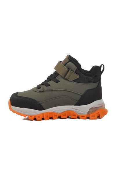 Aspor Khaki Green Velcro Unisex Kids Outdoor Boots