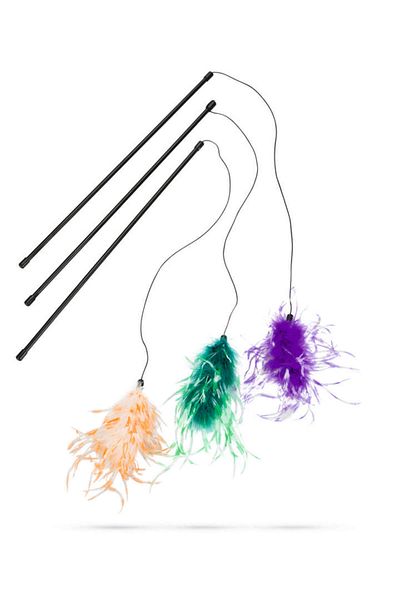 Beeztees Cat Fishing Rod, Feather Ball Tip, 70cm Hnzrn