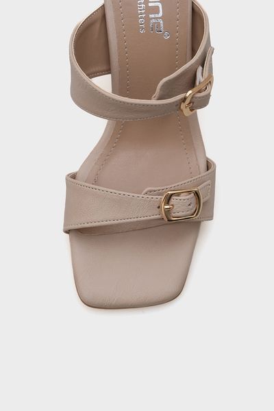 Capone Outfitters Γυναικείες παντόφλες Lenora Blunt Toe με μεσαίο τακούνι με διπλό λουράκι