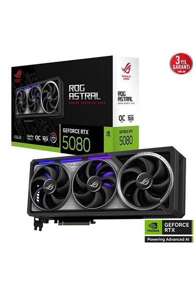 ASUS 16Gb Rog Astral Rtx5080-O16G Gaming Gddr7 256Bit Hdmi-Dp Pcıe 5.0