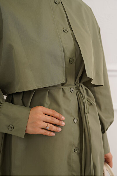 İpli Women's Bolero Detailed Waist Belted Tunic