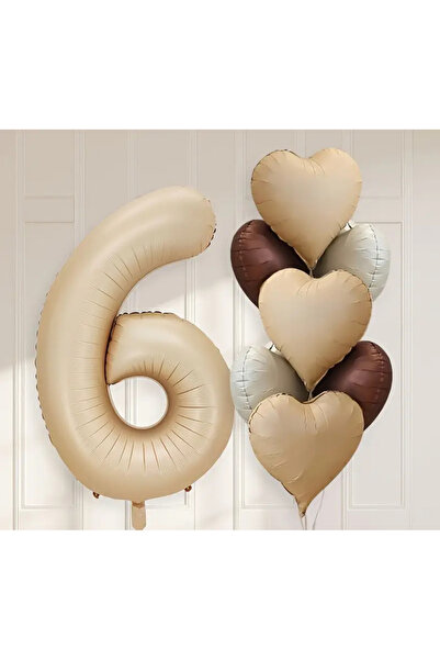 PARTİSERÜVENİ مجموعة بالونات كراميل إيج وقلب 100 سم