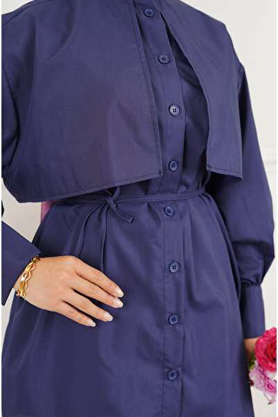 İpli Women's Bolero Detailed Waist Belted Tunic