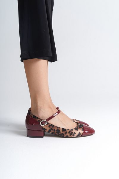 Capone Outfitters Pantofi de damă leopard cu bretele cu toc scurt