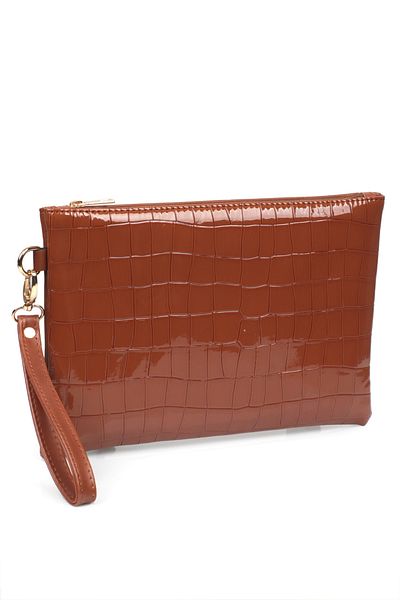 Capone Outfitters Large Crocodile Patterned Paris Women's Clutch Bag