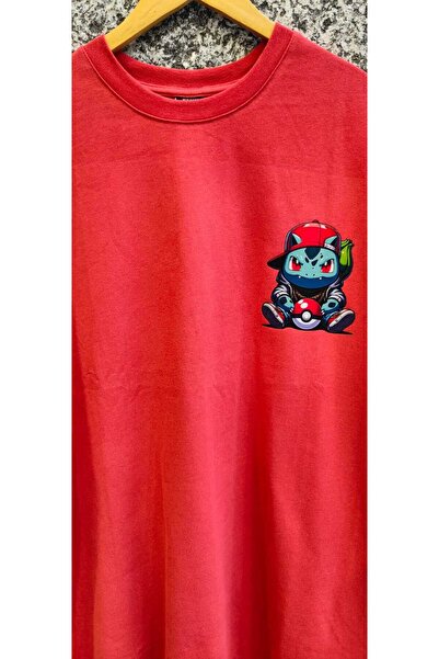FG KONNİCHİWA Pokemon Pikachu Bulbasaur T-Shirt Art Full Oversize Wide Fit Wo...
