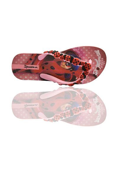 İpanema شبشب للأطفال Ladybug - وردي أحمر، فليب فلوب، مقاس 30/35