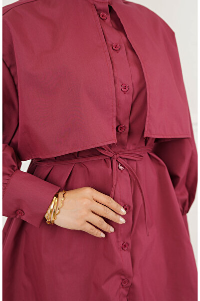 İpli Women's Bolero Detailed Waist Belted Tunic