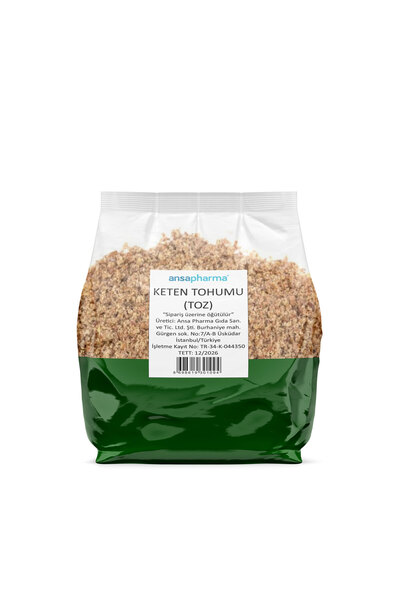 ansapharma Keten Tohumu Taze Öğütülmüş 500 G 1. Kalite (SİPARİŞ ÜZERİNE ÖĞÜTÜLÜR VE PAKETLENİR) Glutensiz