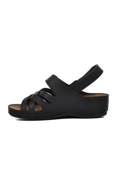 Aspor Black Women's Flat Sandals