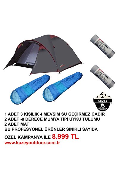 Evolite Kamp Seti ( Çadır, Uyku Tulumu ve Mat)