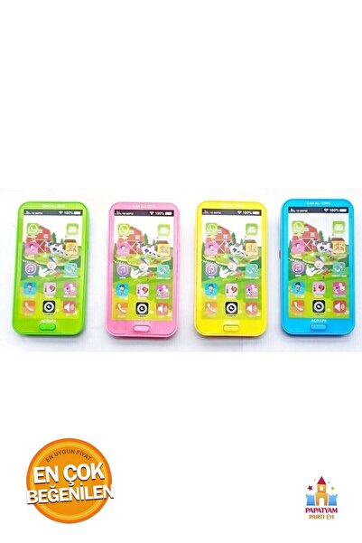PapatyamPartiEvi Pilli Işıklı Oyuncak Telefon - Çocuklar için eğlenceli pilli...