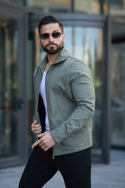 LUMAST New Season Ανδρικό Premium Καλοκαιρινό/Ανοιξιάτικο λινό μπουφάν με λεπτό γιακά πόλο