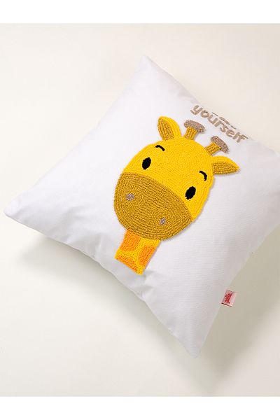 Galia Tasarım Galia Kids Girafe Figured Be Yourself Mottolu Animal Figure Punch Throw Față de pernă