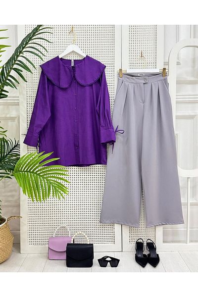 onix Wenka Palazzo Pants Gray