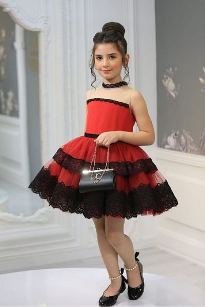 Ribbon kids Girl's Design Lace Laced Evening Dress + Off-The-Shoulder Linen Jacket + Bag 3-Piece Combination