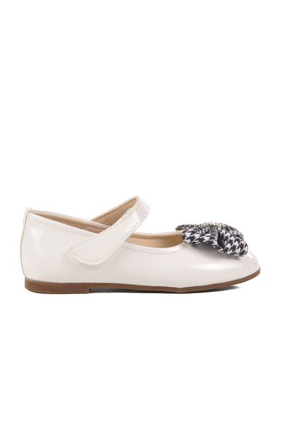 Aspor Lightweight Girl's Ballerinas with White Patent Leather Ribbon