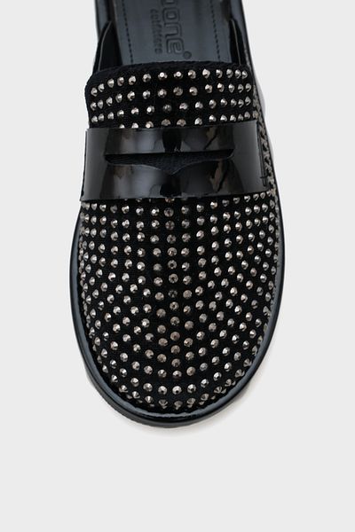 Capone Outfitters Klapki damskie Meris Velvet Stoned z zamkniętymi palcami