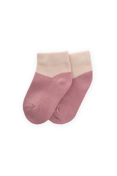 Cigit Двуцветни бебешки чорапи с ботуши 0-4 години, цвят Dusty Rose