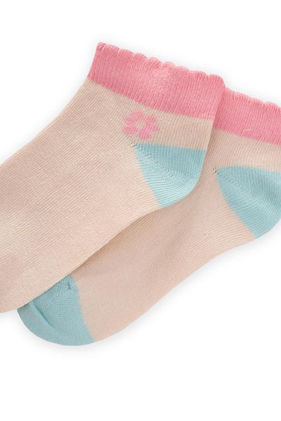 Cigit Heel Toe Colorful Children's Booties Socks 5-12 Years Blue Pink