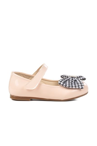 Aspor Lightweight Girl's Ballerinas with Powder Patent Leather Ribbon