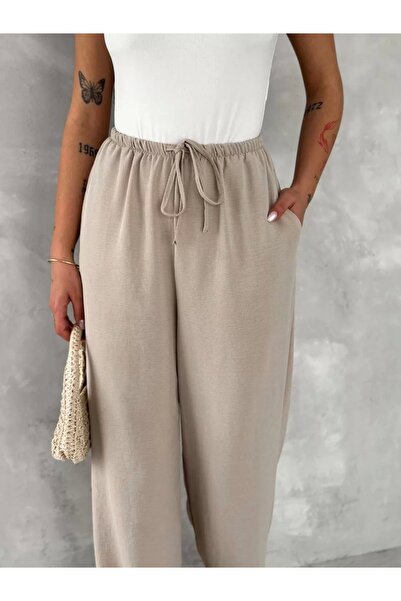 Bijuterria Ayrobin Oversize Women's Trousers - Beige