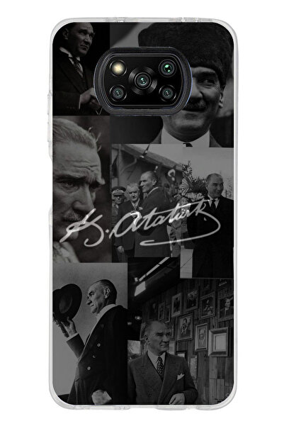 TechTree Poco X3 / NFC / PRO Uyumlu Kemal Atatürk İmza Şeffaf Silikon Kılıf