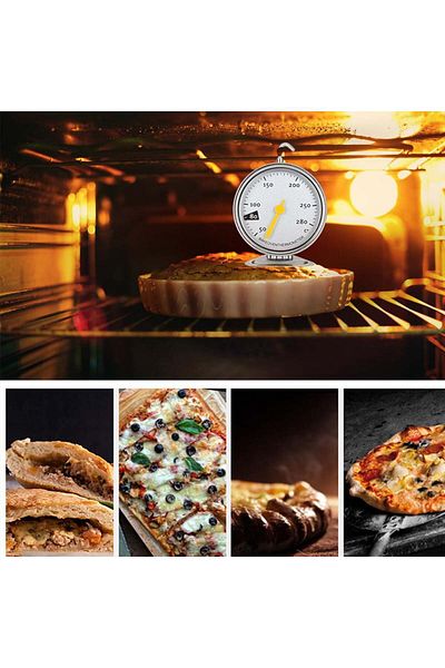 PUFO Meat analog metal thermometer with hook for oven, measuring range 50-280°C