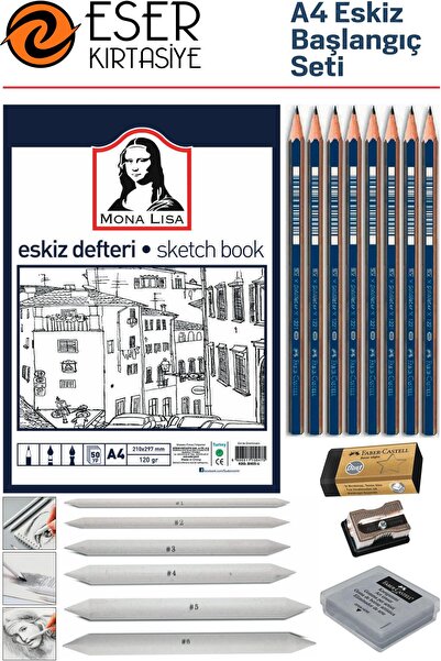 Eser kırtasiye A4 Eskiz Karakalem Başlangıç Seti